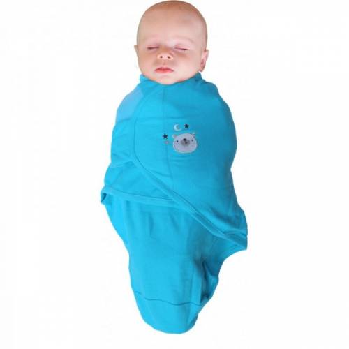 Body special tip Wrap Bo Jungle Urs pentru bebelusi marime L (64-10kg) din bumbac Albastru