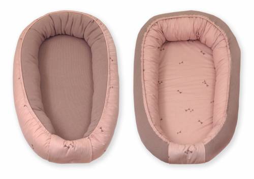 Amy - suport de dormit babynest - reversibil - 70x45 cm - pure tricot rose