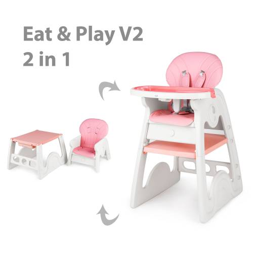 Scaun de masa Juju Eat&Play V2 - Roz