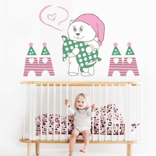 Stickere perete copii Ursuletul somnoros - 146 x 100 cm