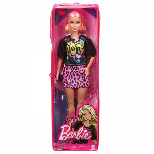 Papusa barbie fashionista blonda cu tinuta de vara rock