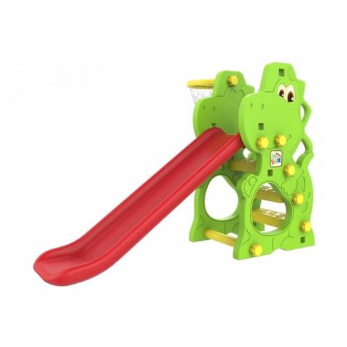 Tobogan mare multifunctional dinozaur - cu cos de baschet pentru copii - leantoys - 5508