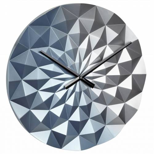 Ceas geometric de precizie - analog - de perete - creat de designer - model diamond - albastru metalic - tfa 60306306