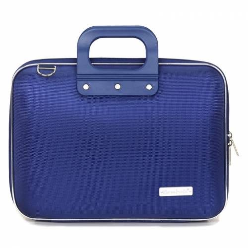 Geanta lux business laptop 13 in Nylon Bombata-Albastru cobalt