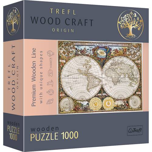 Puzzle trefl din lemn 1000 piese harta lumii antice