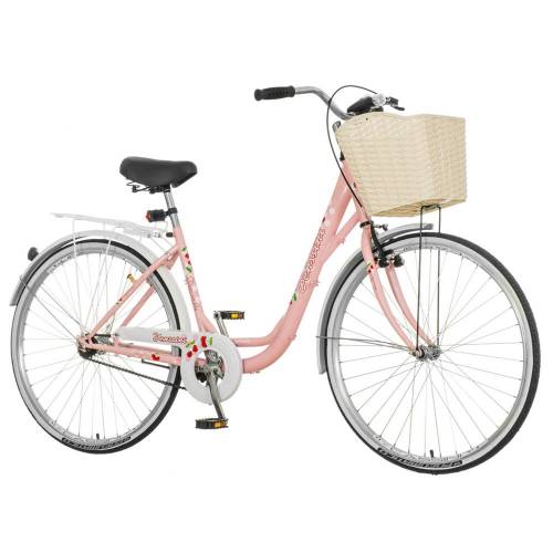 Bicicleta dama - 26 inch - cadru otel - cos cumparaturi - portbagaj - venssini diamante