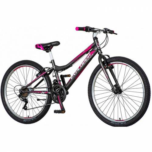 Ancient times Prescribe Joke ▷ Bicicleta mtb 24 inch pentru dama 18 viteze power cadru otel v brake gri  roz explorer magnito ⚡️ ⇒【2023】 - babytop.ro