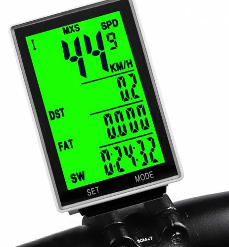 Kilometraj wireless pentru bicicleta - 15 functii - display led - ora - monitorizare consum calorii