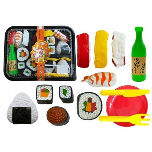 Set sushi de joaca pentru copii - 27 piese - multicolor - leantoys - 4269