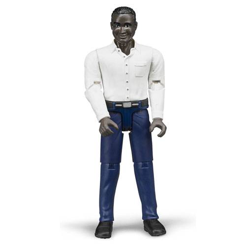 Figurina barbat negru cu pantaloni albastri