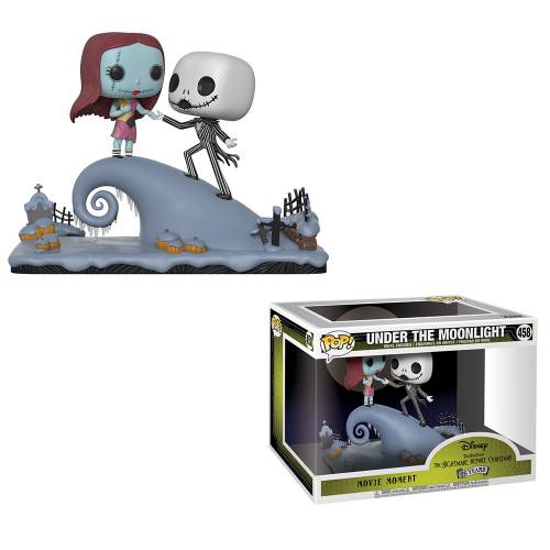 Figurina funko pop vinyl disney movie moment nightmare before christmas jack and sally on the hill