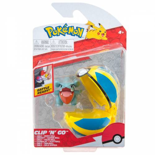 Set figurine clip n go - pokemon - gible & quick ball - 2buc