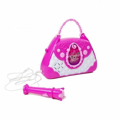 Gentuta karaoke roz - cu microfon si usb - pentru fetite - leantoys - 7829