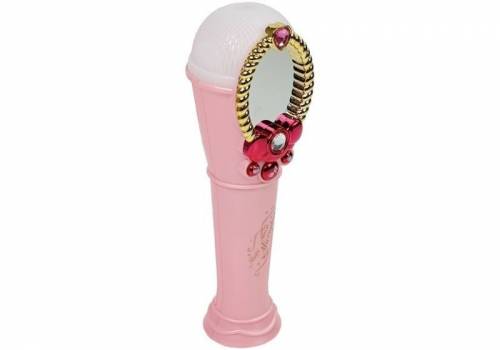 Oglinda magica karaoke roz - cu microfon si usb - pentru fetite - leantoys - 7815