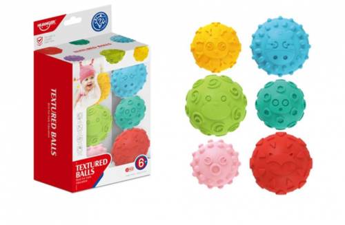 Set 6 mingi soft cu texturi si culori diferite