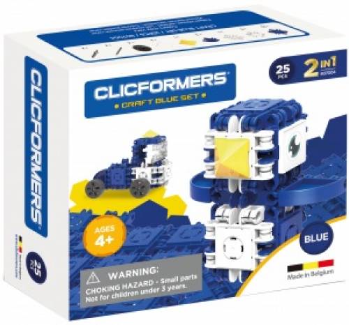 Set de construit clicformers- craft albastru - 25 de piese