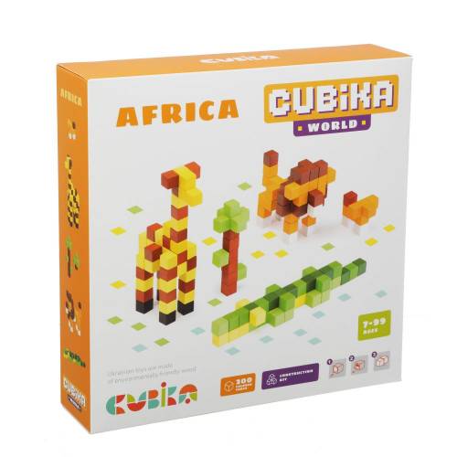 Joc din lemn - set de constructii - cubika - world africa