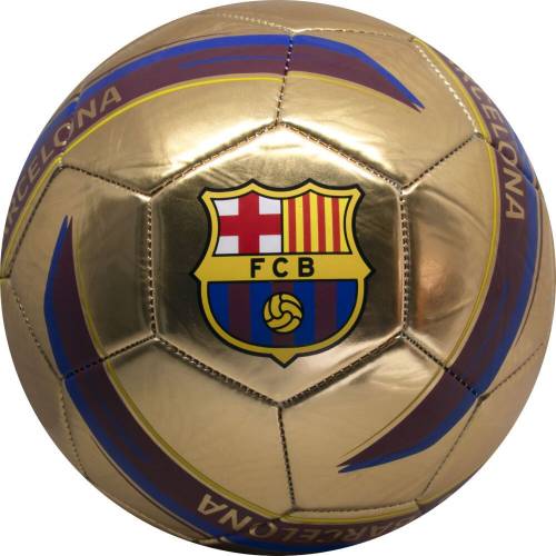 Minge de fotbal fc barcelona logo gold marimea 5 metalica