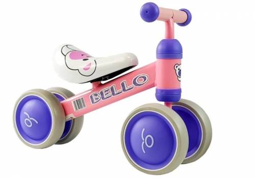 Bicicleta fara pedale - cu roti duble - pentru copii - pink bello - leantoys - 5262
