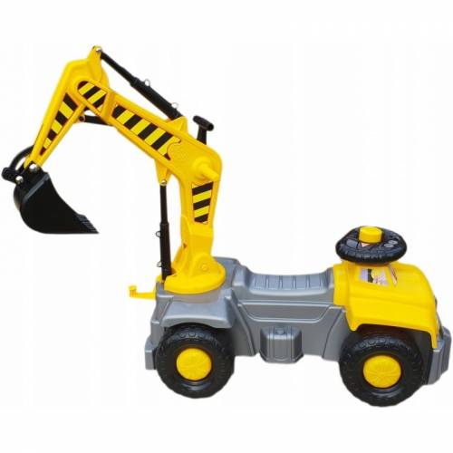 Camion pentru copii - cu excavator rotativ pick up - fara pedale - galben - 75 x 36 x 80 cm