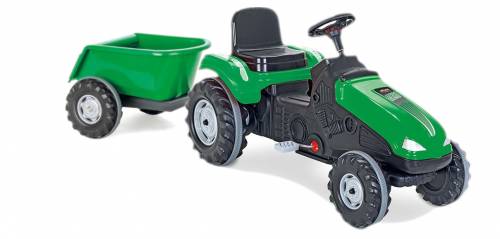 Tractor cu pedale si remorca pilsan mega verde