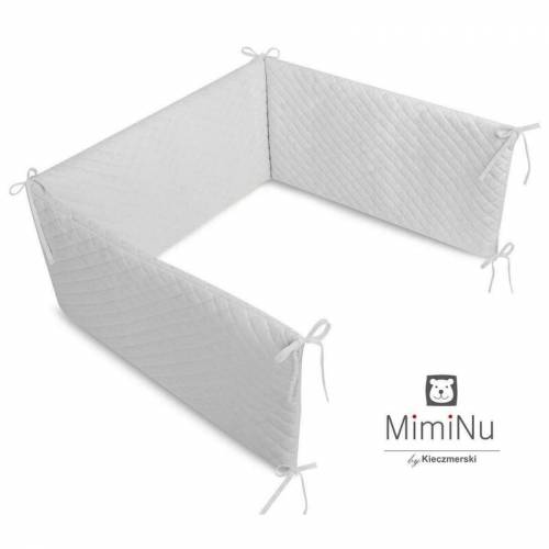 MimiNu - Aparatoare matlasata - cu fermoar - pentru patut 120X60 cm - Gray