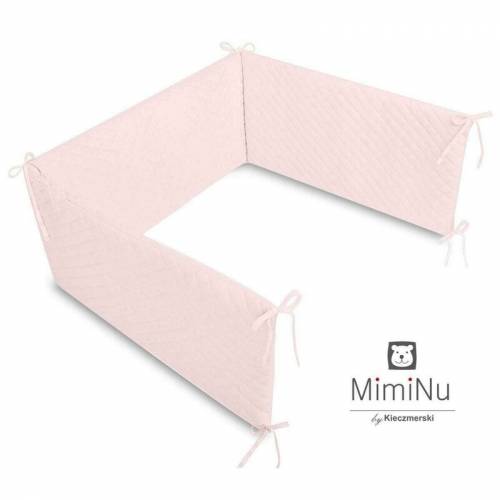 MimiNu - Aparatoare matlasata - cu fermoar - pentru patut 120X60 cm - Pink