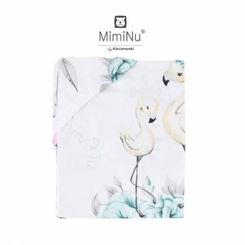 MimiNu - Cearceaf cu elastic - 120X60 cm - Peonie Mint