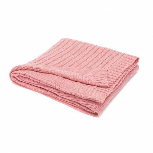 Patura tricotata 100% bumbac - 100x80cm - Pink Fillikid